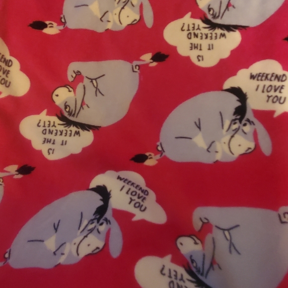 DISNEY Eeyore Weekend I Love You lounge sleepwear pajama set size L - Picture 3 of 7